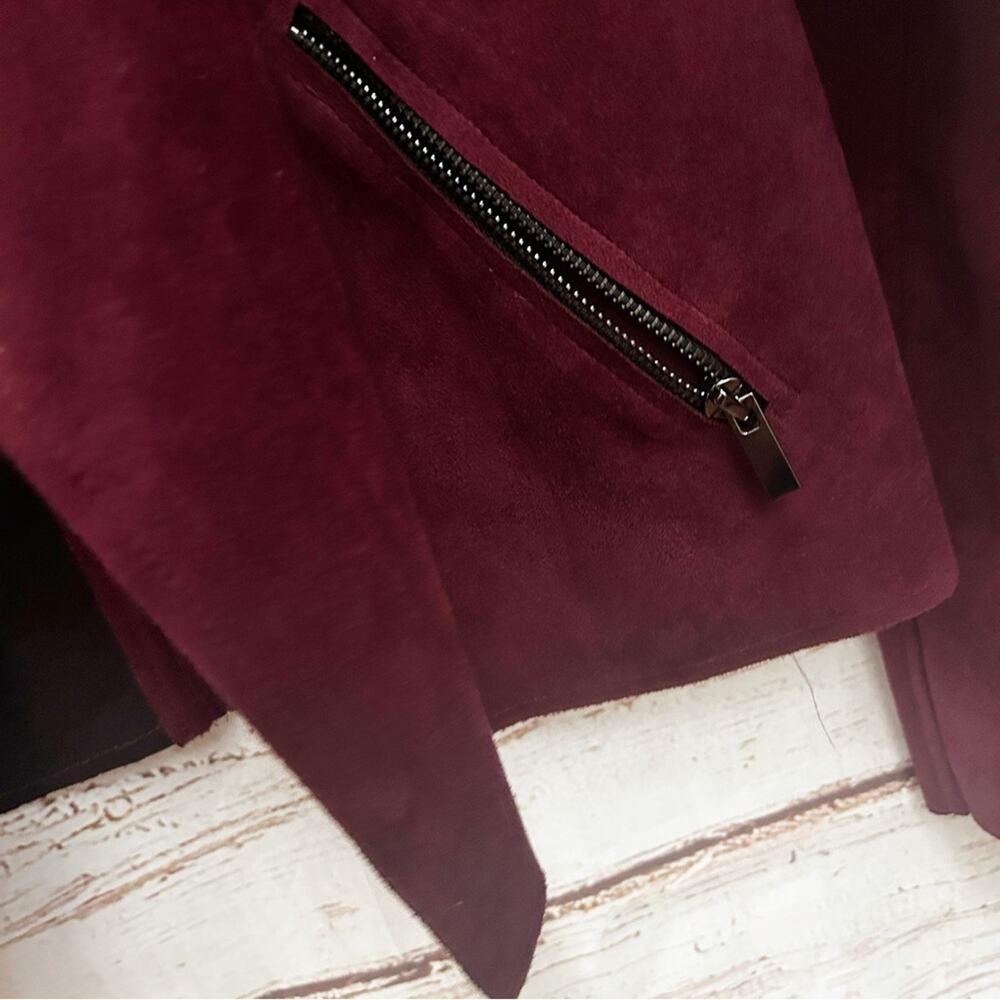 KUT FROM THE KLOTH Maroon Draped Moto Jacket Size S - Picture 5 of 8